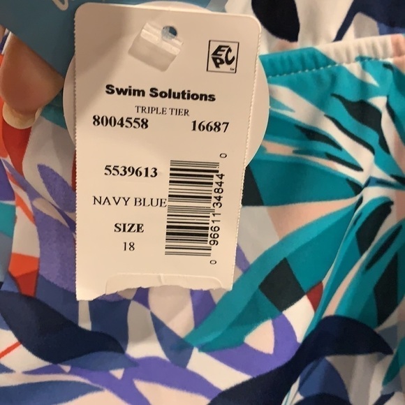 NWT Swim Solutions Palm Springs Print Tiered Top - Picture 7 of 9